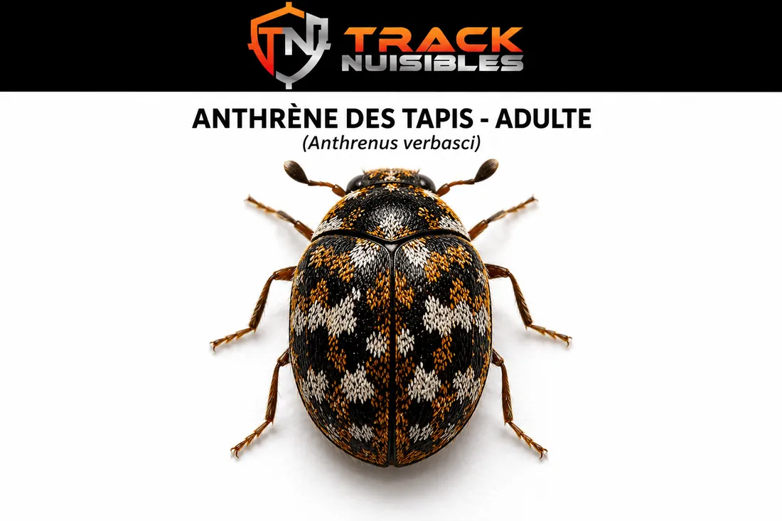 Anthrène adulte (Anthrenus) en gros plan